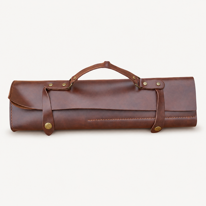 5-Slot Leather Chef Knife Storage Bag
